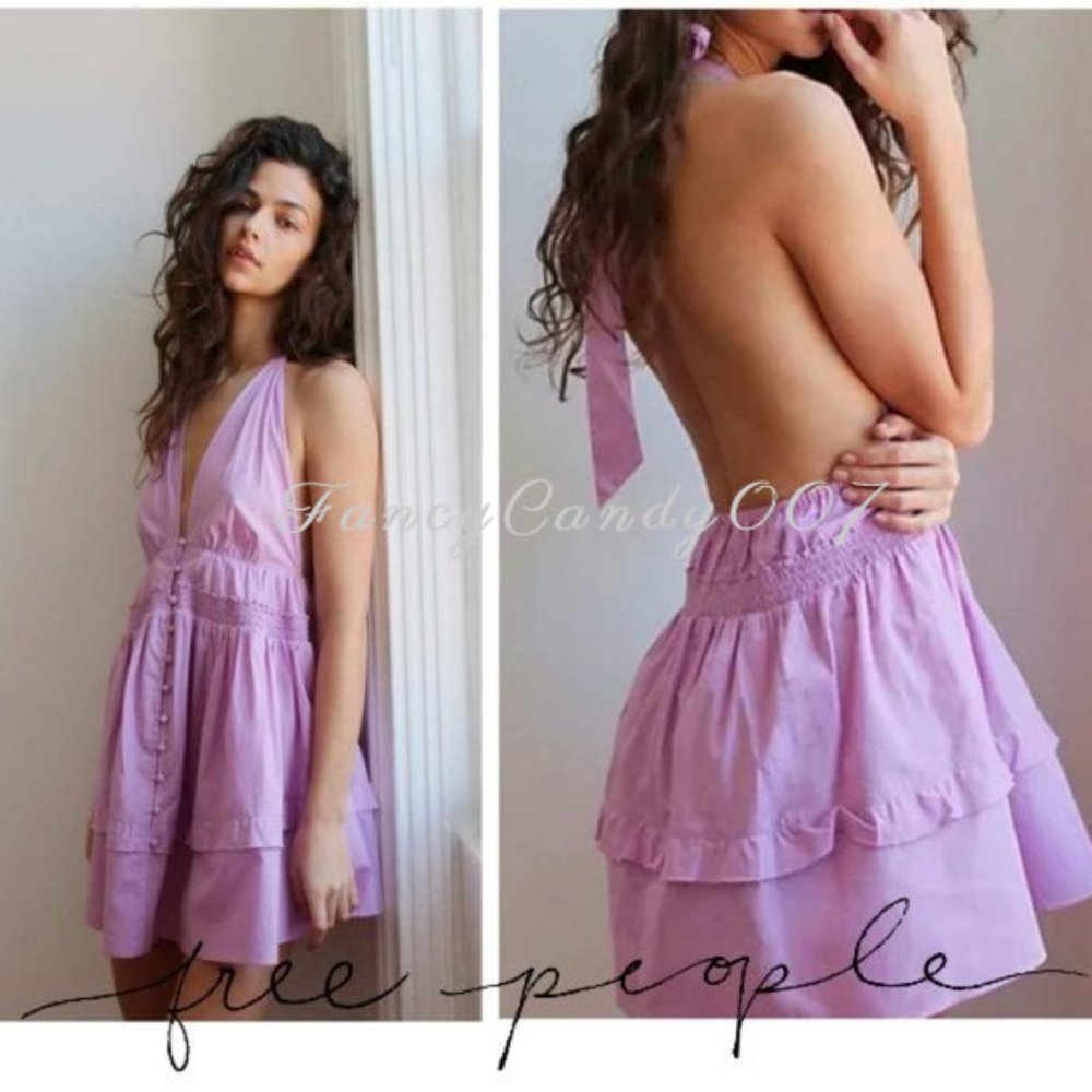 Free People Sail Away Tunic Top Size XL Lilac Purple